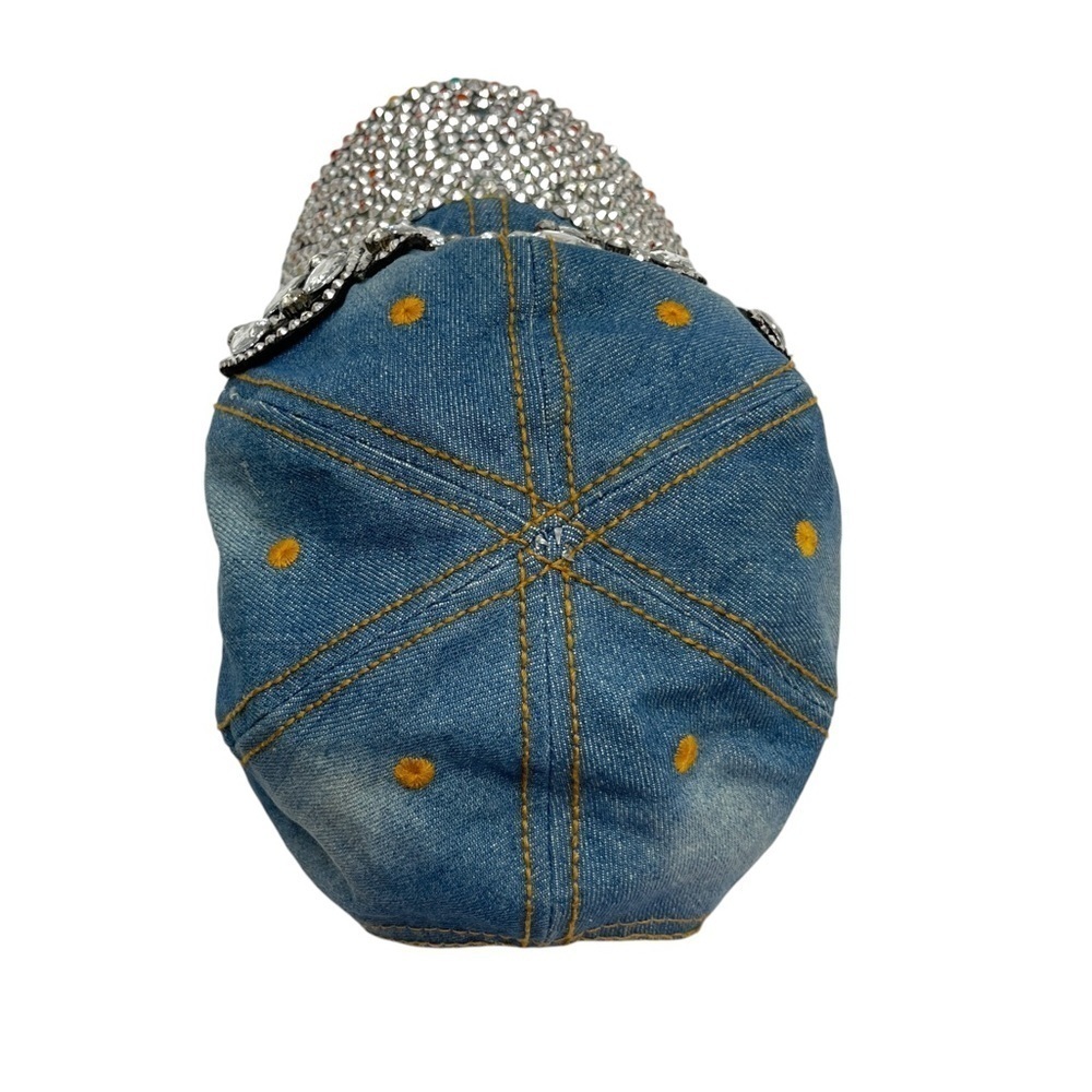 Y2K gem stone cap denim love letters with rhinestones 2000 - Picture 4 of 11